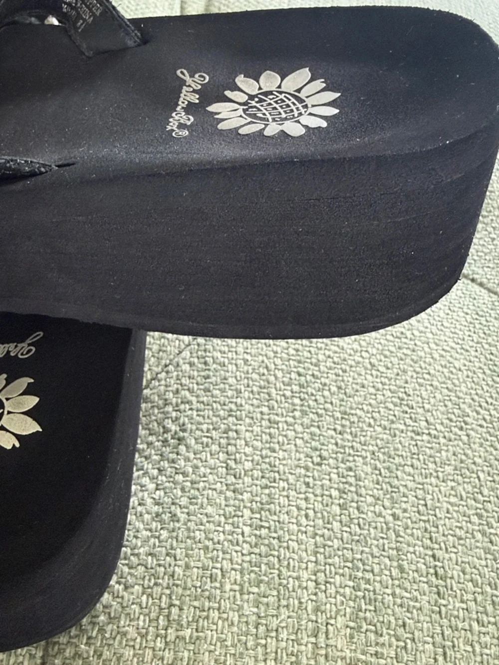 Yellow Box Black Jeweled T-Strap Sandals - Picture 9 of 9